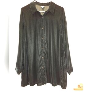 J Jill Velvet button down Blouse, Women's large shirt